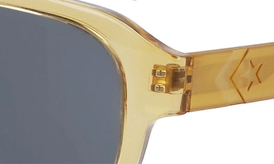 Shop Converse Fluidity 53mm Aviator Sunglasses In Crystal Burnt Honey