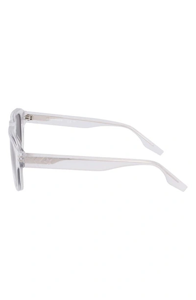 Shop Converse Fluidity 53mm Aviator Sunglasses In Crystal Clear