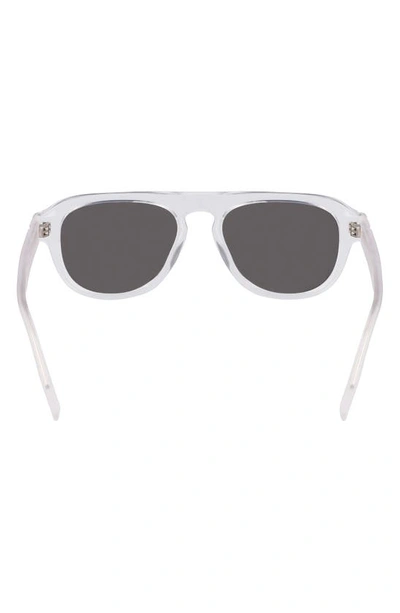 Shop Converse Fluidity 53mm Aviator Sunglasses In Crystal Clear