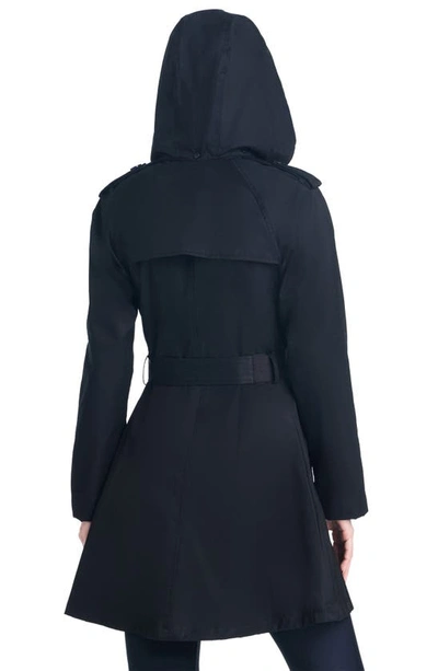 Kate Spade Women's Single-breasted Raglan-sleeve Trench Coat In Black