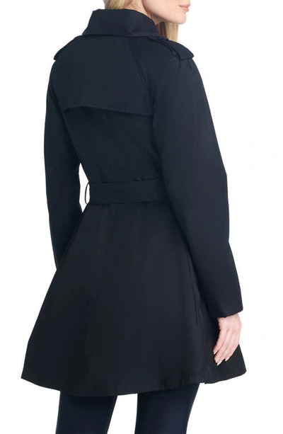 Kate Spade Women's Single-breasted Raglan-sleeve Trench Coat In Black