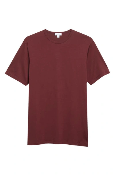 Shop Sunspel Crewneck T-shirt In Vino
