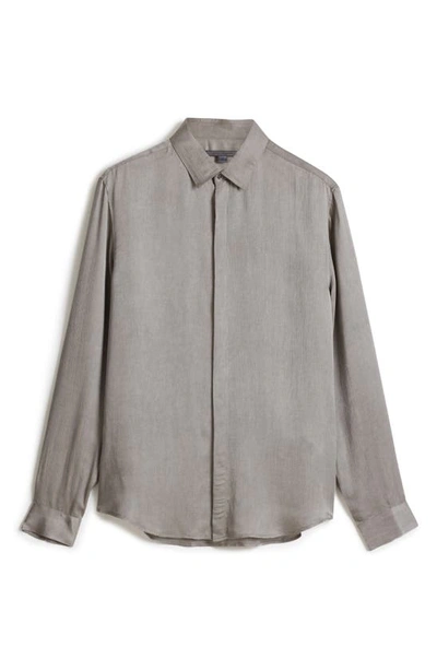 Shop John Varvatos Slim Fit Stretch Cotton Button-up Shirt In Med Grey