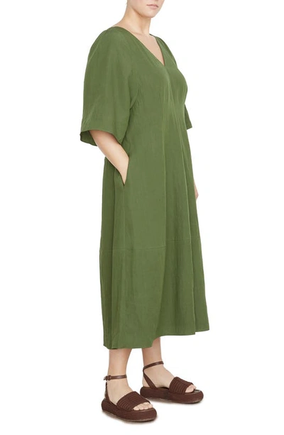 Shop Vince Flutter Sleeve Dress In 351hrb-herb