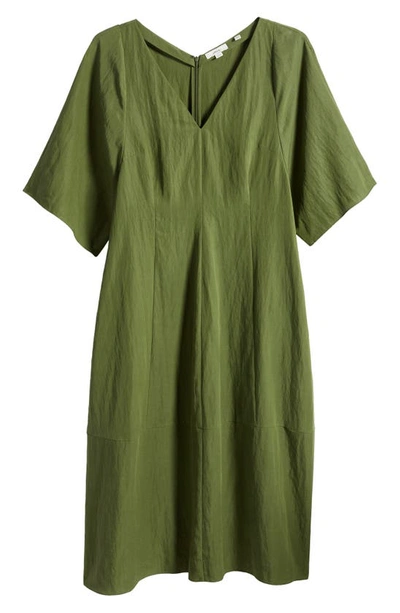 Shop Vince Flutter Sleeve Dress In 351hrb-herb