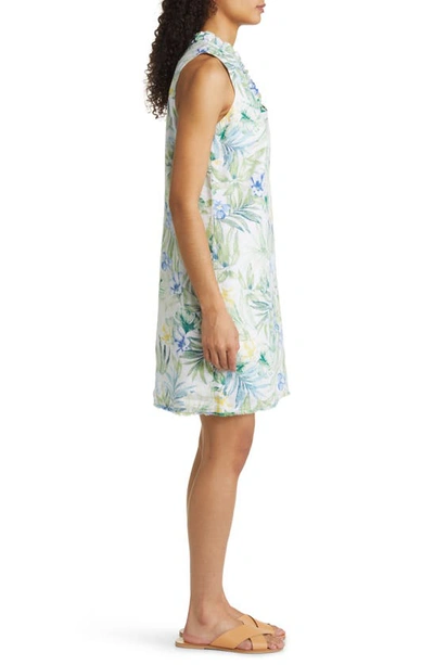 Tommy Bahama Tropical Retreat Floral Linen Shift Dress In White