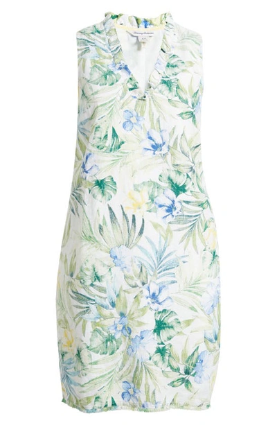 Tommy Bahama Tropical Retreat Floral Linen Shift Dress In White