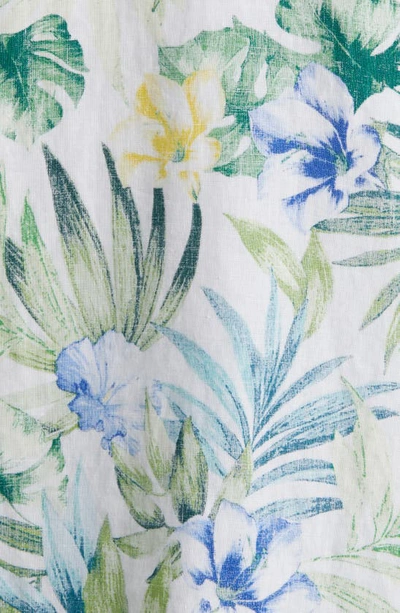 Tommy Bahama Tropical Retreat Floral Linen Shift Dress In White