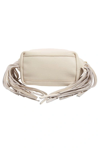 Shop Allsaints Evaline Fringe Leather Crossbody Bag In White