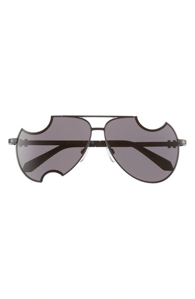 Shop Off-white Dallas Aviator Sunglasses In Black Dark Grey