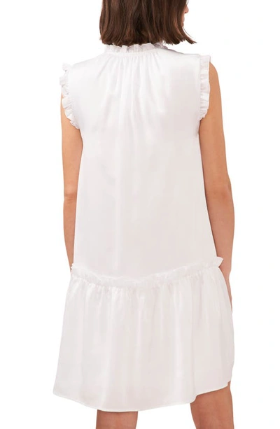 Shop Halogen Ruffle Trim Button Down Dress In Bright White