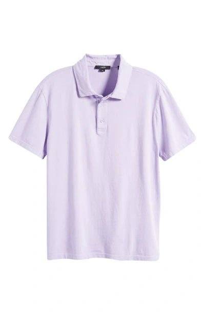 Shop Vince Regular Fit Garment Dyed Cotton Polo In Washed Wild Iris