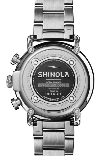 Shop Shinola Runwell Chronograph Bracelet Watch, 41mm In Black