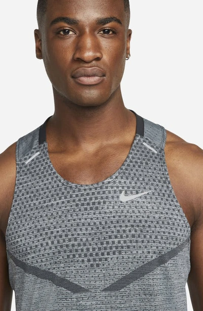 Shop Nike Dri-fit Adv Techknit Ultra Running Tank In Black/smoke Grey