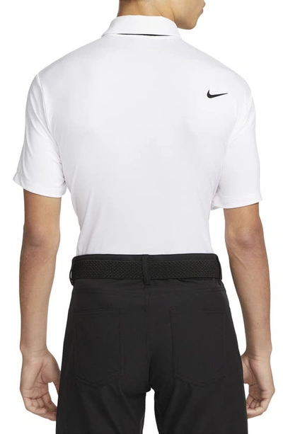 Shop Nike Dri-fit Tour Solid Golf Polo In White/ Black