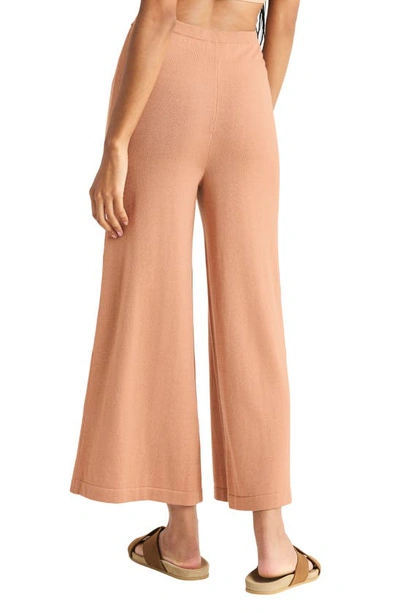 Splendid Wide Leg Knit Pants In Caramel