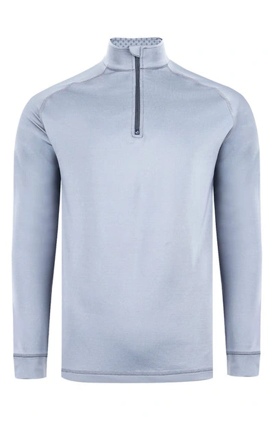 Swannies Graham Quarter Zip Golf Pullover In Fog Heather-navy