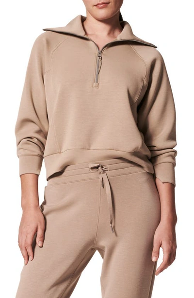 Spanx Airessentials Half Zip Sweatshirt In Fawn ModeSens