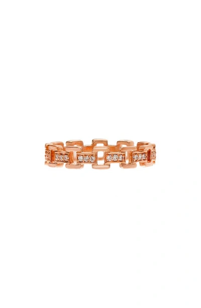 Shop Sethi Couture Cesta Diamond Link Ring In 18k Rg