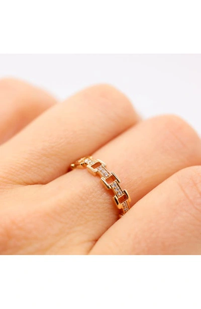 Shop Sethi Couture Cesta Diamond Link Ring In 18k Rg
