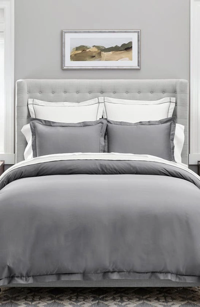 Boll & Branch Percale Hemmed 300 Thread Count Duvet Cover & Shams Set In Stone