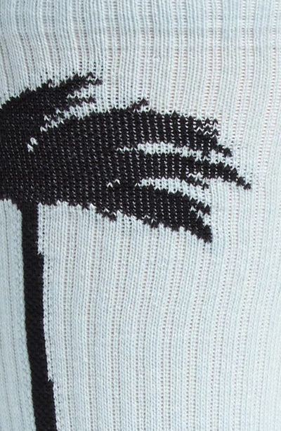 Shop Palm Angels Palm Crew Socks In Babyblue Black