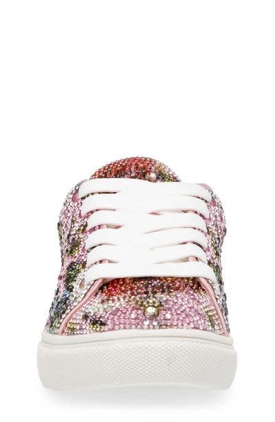 Shop Betsey Johnson Sidny Crystal Sneaker In Floral Multi