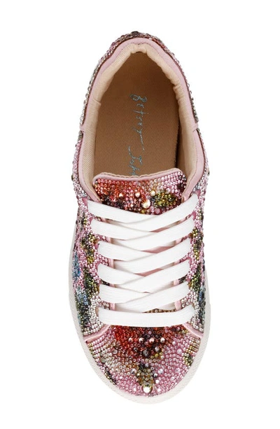 Shop Betsey Johnson Sidny Crystal Sneaker In Floral Multi