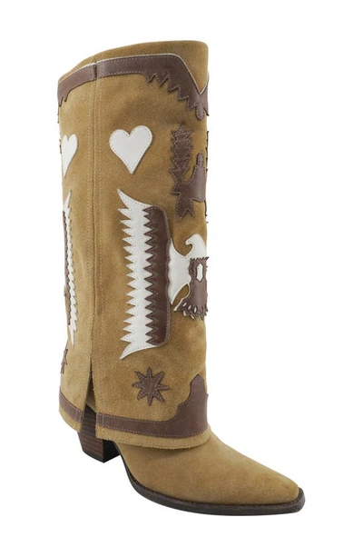 Shop Zigi Hungria Knee High Western Boot In Natural