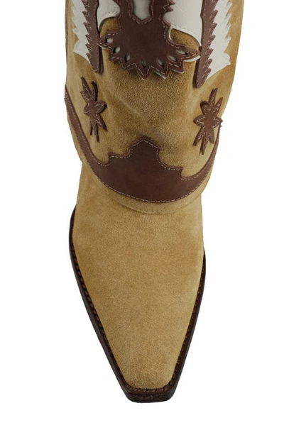 Zigi Hungria Knee High Western Boot In Natural