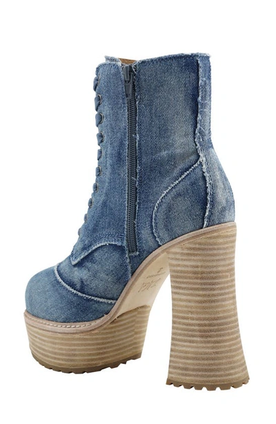 Zigi Johanny Platform Bootie In Blue Denim