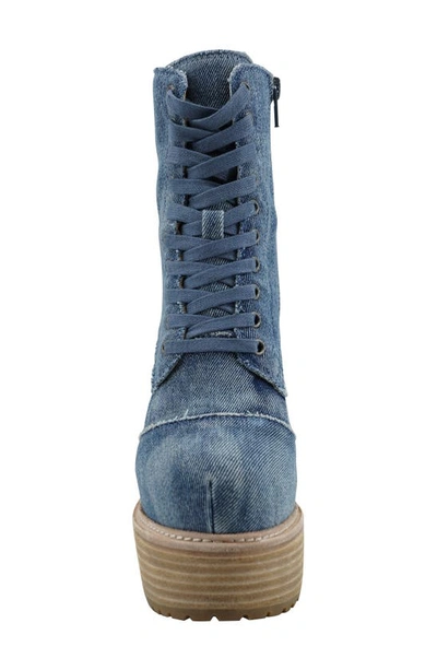 Zigi Johanny Platform Bootie In Blue Denim