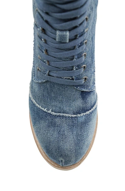 Zigi Johanny Platform Bootie In Blue Denim