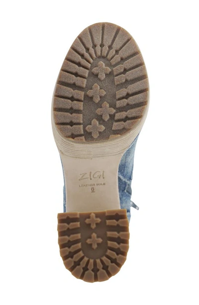 Zigi Johanny Platform Bootie In Blue Denim