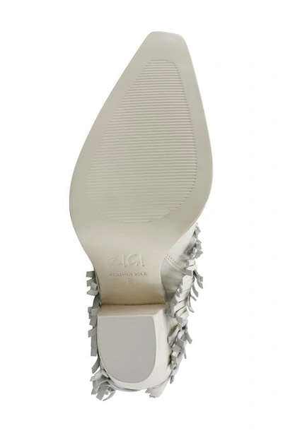 Zigi Finlandia Fringe Western Boot In White Leather