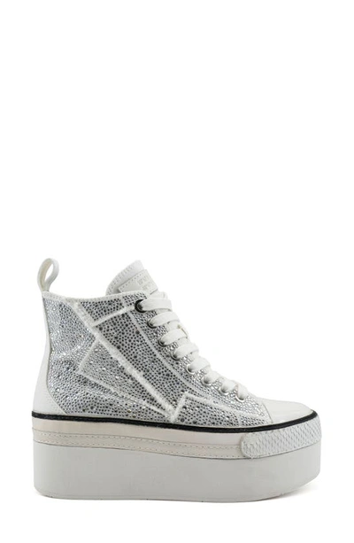 Zigi Carmensa High Top Platform Sneaker In White Canvas