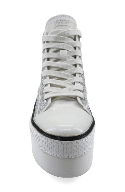 Zigi Carmensa High Top Platform Sneaker In White Canvas