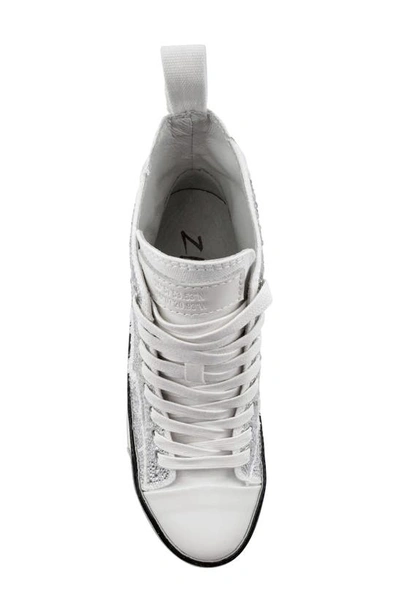 Zigi Carmensa High Top Platform Sneaker In White Canvas