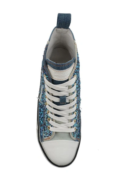Zigi Carmensa High Top Platform Sneaker In Blue Denim