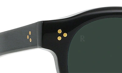 Shop Raen Zelti 49mm Polarized Small Round Sunglasses In Recycled Black/ Green Polar