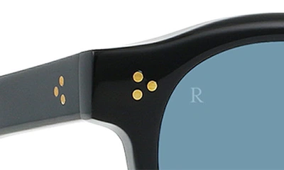 Shop Raen Zelti 49mm Small Round Sunglasses In Recycled Black/ Blue