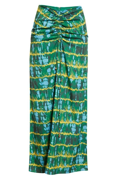 Shop Altuzarra Safia Shibori Tie Dye Ruched Maxi Skirt In 256736 Butterscotch