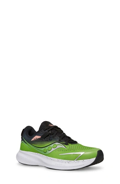 Shop Saucony Ride 15 Running Sneaker In Black/ Green