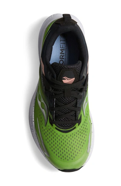 Shop Saucony Ride 15 Running Sneaker In Black/ Green
