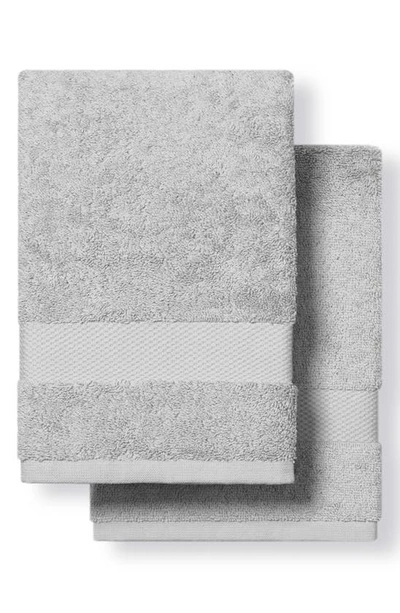 Boll & Branch Set of 2 Plush Organic Cotton Hand Towels in White