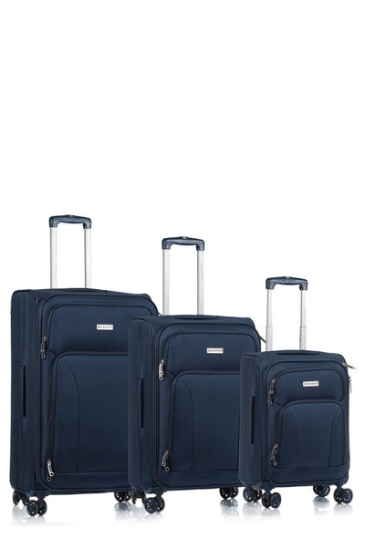 Shop Champs Travellers Collection Luggage 3-piece Set In Navy