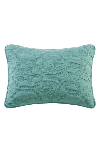Vcny Home Shore Embossed 3-piece Quilt Set In Blue Teal