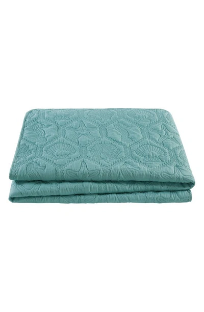 Vcny Home Shore Embossed 3-piece Quilt Set In Blue Teal