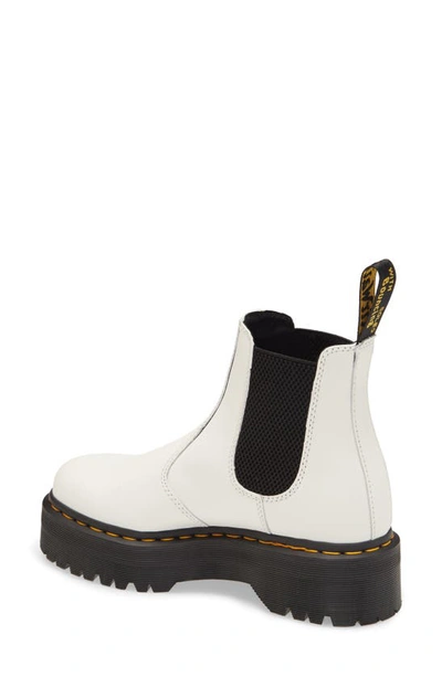 Shop Dr. Martens' 2976 Quad Platform Chelsea Boot In White Smooth Leather