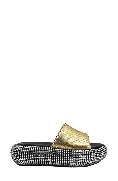 Shop Zigi Sharpay Platform Slide Sandal In Gold